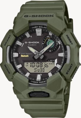 Casio G-Shock GA-B010 Solar Step-Tracker (49,3 mm), schwarzes Zifferblatt / grünes Resinarmband GA-B010-3AER