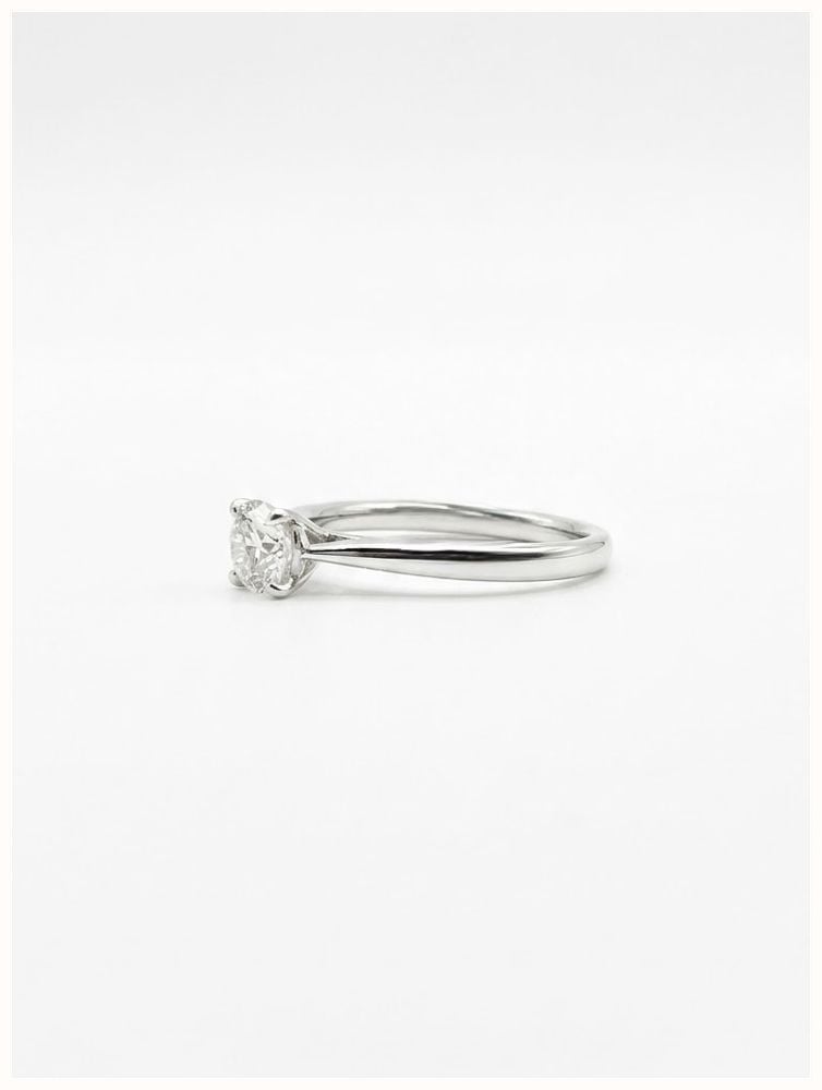 0.46ct Round Brilliant Natural Diamond Platinum Solitaire Ring J37822 - alternate view 2