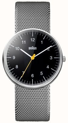 Braun Reloj de pulsera de malla de acero unisex BN0021BKSLMHG