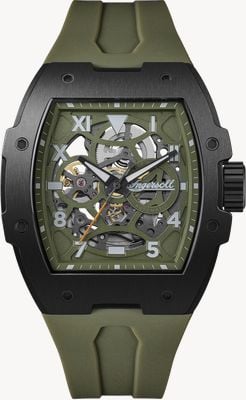 Ingersoll THE PLAY Automatic (45.2mm) Green Skeleton Dial / Green Rubber Strap I15303