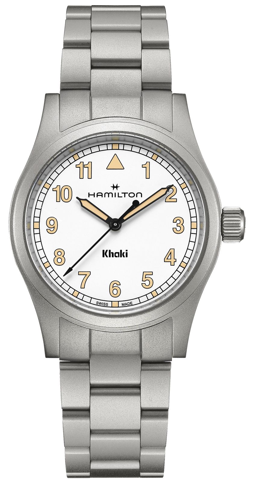 Hamilton Khaki Field Quartz (38 mm) Cadran blanc / Bracelet montre