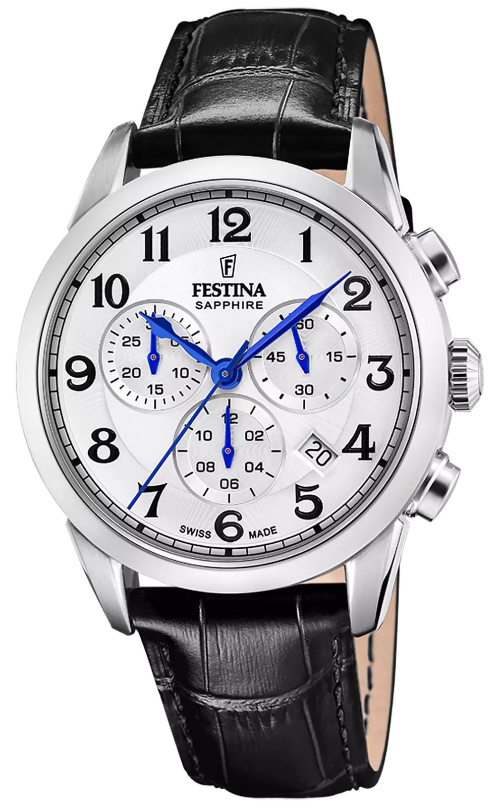 Festina Swiss Made Quartz Chronograph 41mm Silver Dial Watch Festina Swiss Made Quartz Chronograph 41mm Silver Dial Watch