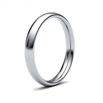 James Moore Wedding Rings | 9ct White Gold | 2.5mm | Medium | Traditional Court | AG_2.5GMC-9W