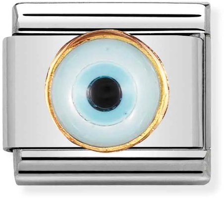 Nomination Classic Greek Eye 18ct Gold & Steel Charm 030506/18
