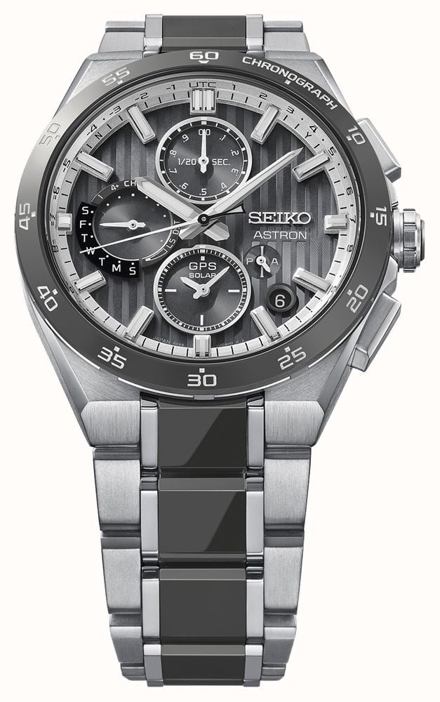 Seiko Astron GPS Solar Dual Time Chronograph (43.2mm) ‘Day Advanced Grey’ Dial / Titanium Bracelet HAB007J1 - alternatieve weergave 2