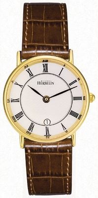 Herbelin Bracelet femme en cuir plaqué or classique 16845P08MA
