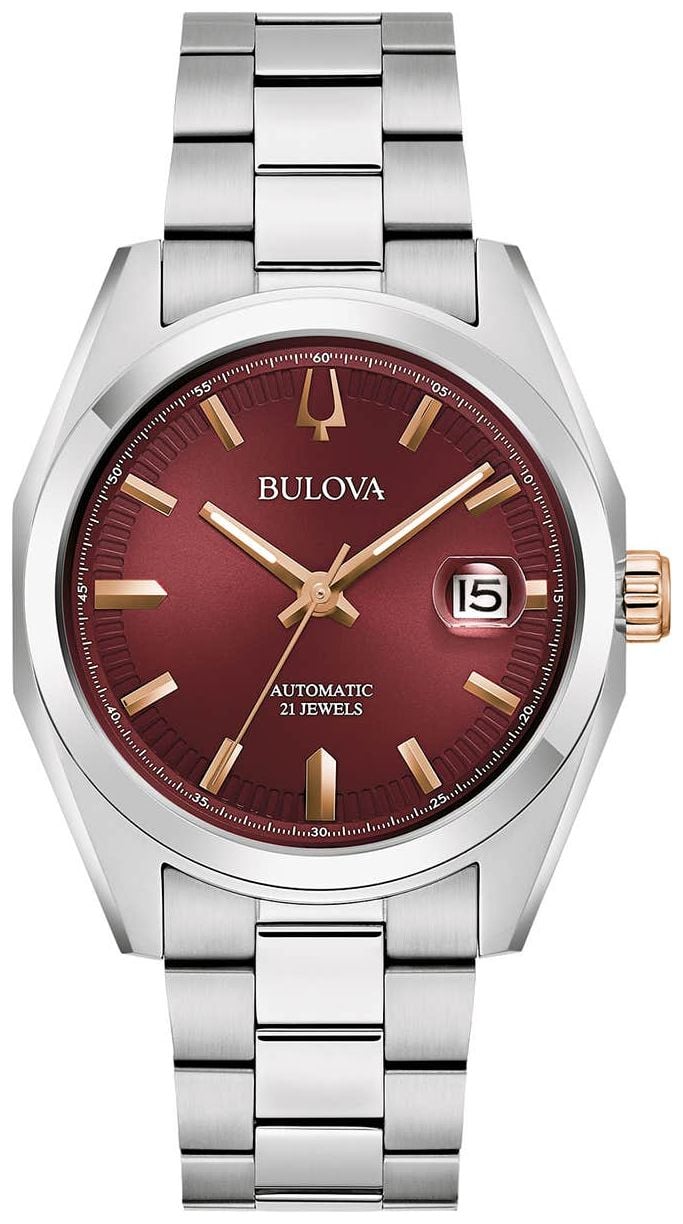 Bulova gÃ©omÃ¨tre pour homme (39 mm), cadran rouge / montre