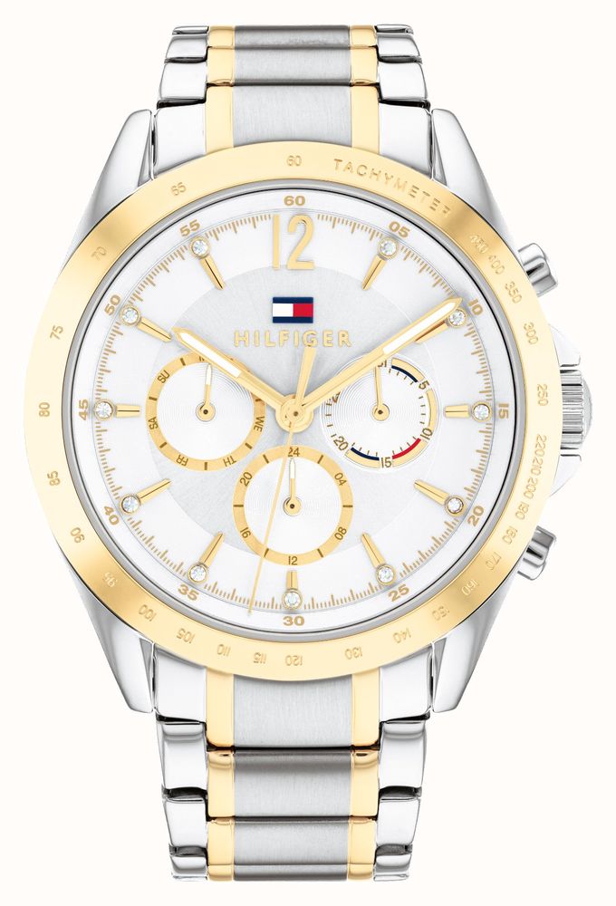 Tommy hilfiger watch gold and silver sale