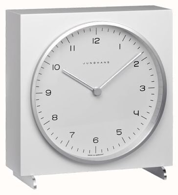 Junghans Kwarcowy zegar stołowy Max Bill w kolorze białym 363/2210.00