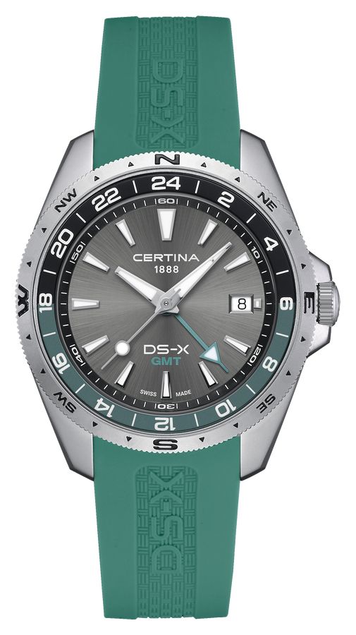 Certina DS-X Quartz GMT (41 mm) Cadran gris / montre