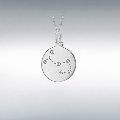 Sterling Silver Rhodium Plated Cubic Zirconia Scorpio Star Sign Pendant 8.68.5769