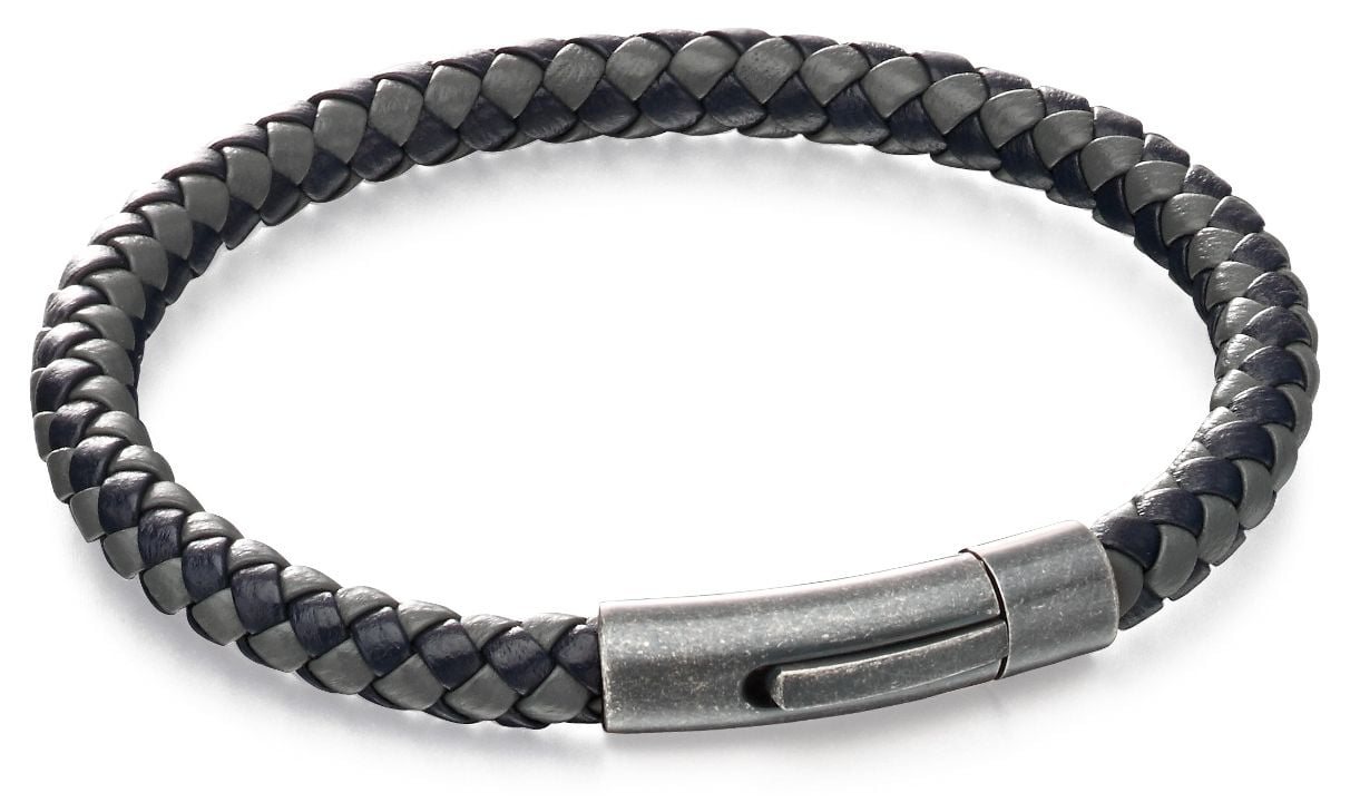 Fred Bennett Blue Grey Leather Bracelet B5062 Jewellery