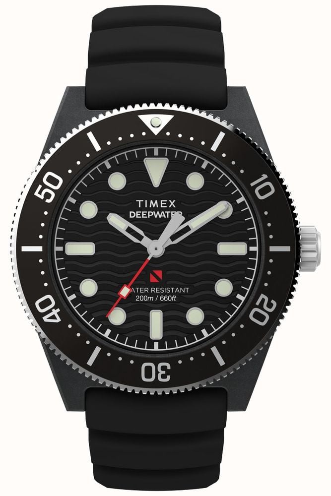Timex Deepwater Reef 200 Xcf (43 Mm) Mostrador Preto Ondulado