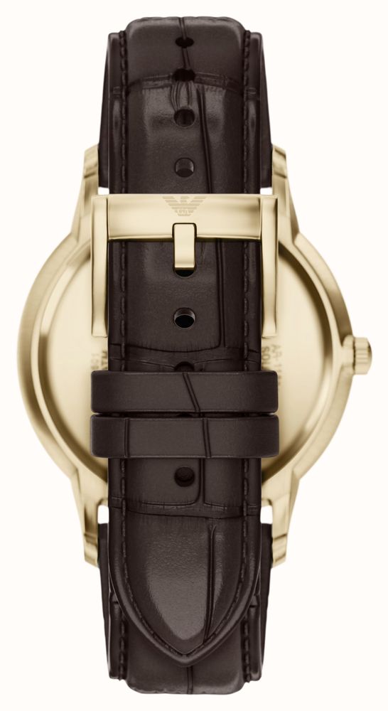 Emporio Armani Three-Hand Quartz (39mm) Brown Sunray Dial / Brown Leather Strap AR11824 - альтернативный вид 2