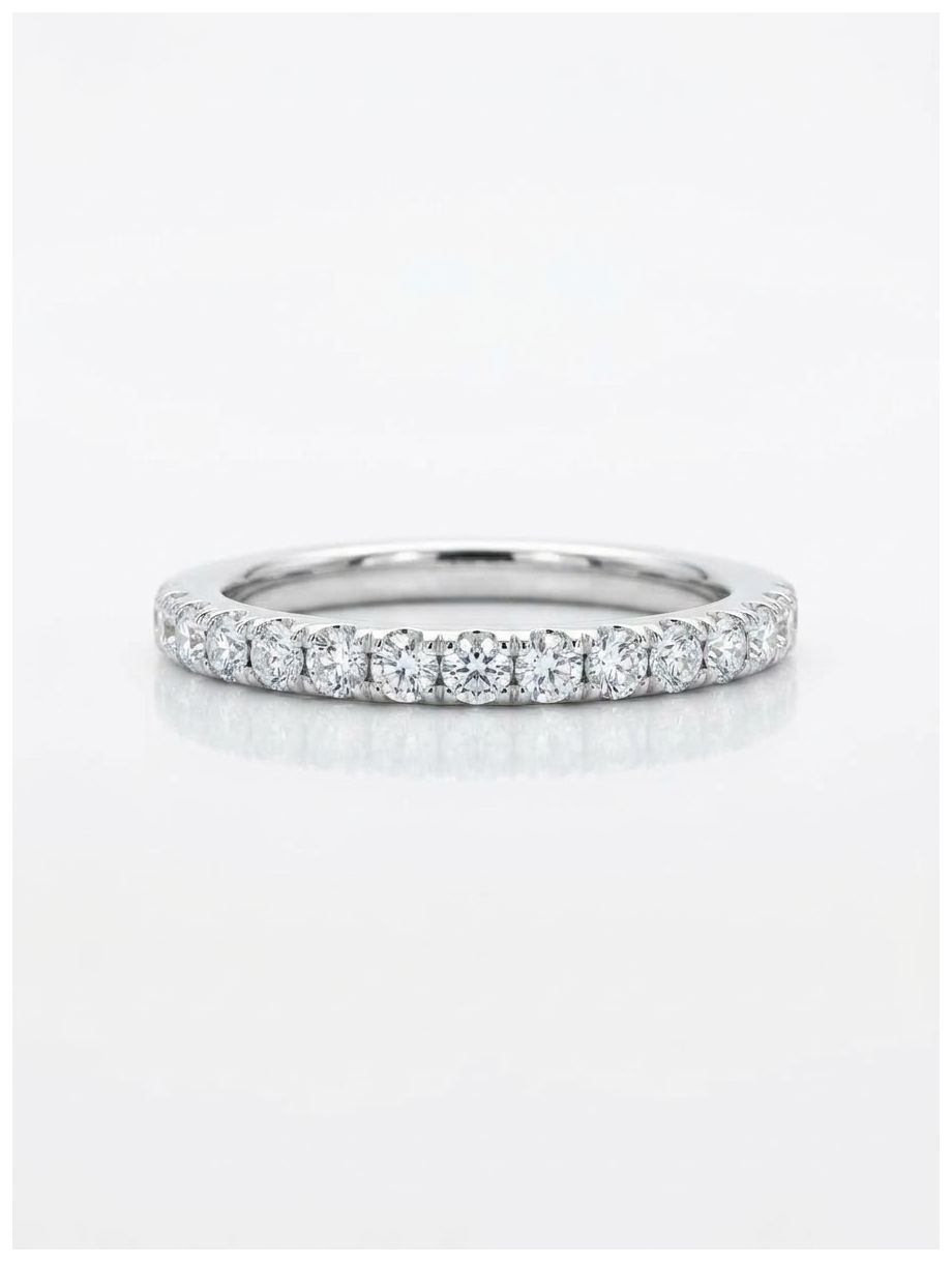 GEMEX 0.33ct Round Brilliant Natural Diamond Platinum Half Jewellery