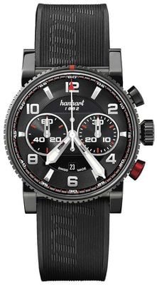 Hanhart PRIMUS Racer Automatic Chronograph (44mm) Black Dial / Black Rubber Strap - M 741.510-1020