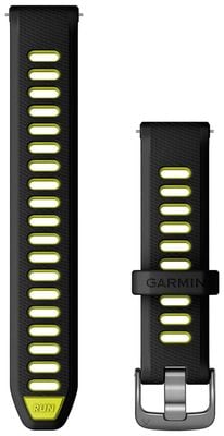 Garmin Bracelet à dégagement rapide uniquement (18 mm) en silicone noir/jaune, matériel en ardoise 010-11251-A3