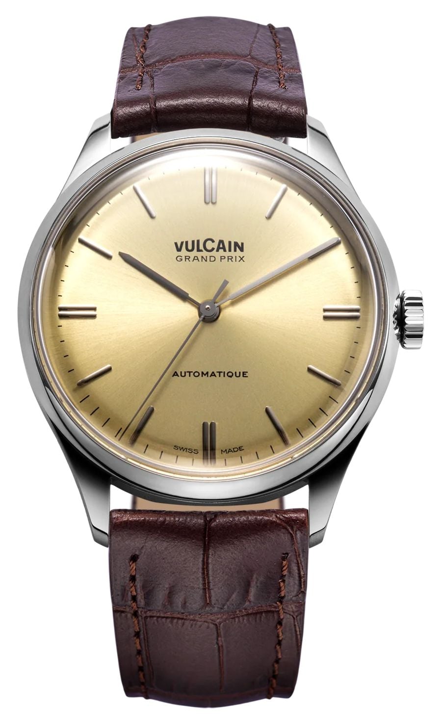 Vulcain Grand Prix Automatic 39mm Champagne Sunray Dial  Watch