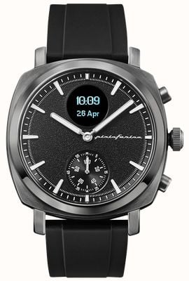 Pininfarina by Globics Smartwatch híbrido Senso sport (44 mm) pulseira fmk de desempenho cinza ardósia / preta PMH01A-08