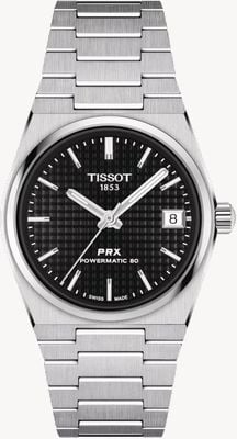 Tissot Prx Powermatic 80 (35 mm) schwarzes Zifferblatt / Edelstahl T1372071105100