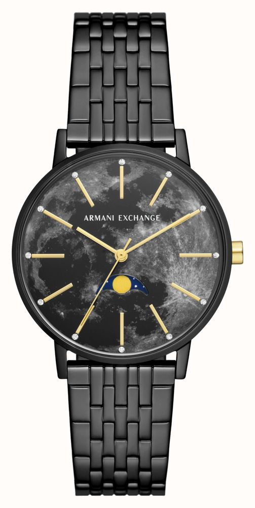 armani exchange black watch women