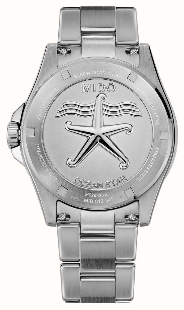 MIDO Ocean Star 200 Automatic (41mm) Textured Blue Dial / Stainless Steel Bracelet M0269301104100 - alternatieve weergave 2