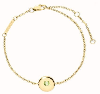 D.LOUISE 14ct Yellow Gold PVD Cubic Zirconia August Birthstone Bracelet YBB-023-08