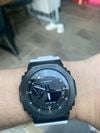 Customer picture of Casio G-Shock Metal Covered 2100 (44.4mm) Black Hybrid Dial / White Bio-Based Resin Strap GBM-2100B-7AER