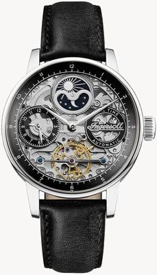 Ingersoll THE JAZZ Automatic (42mm) Skeleton Dial / Black Leather Strap I07701