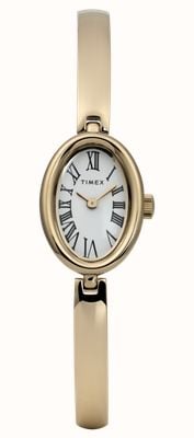 Timex Cavatina (19 мм) с белым циферблатом / браслет из нержавеющей стали золотистого оттенка TW2Y27200