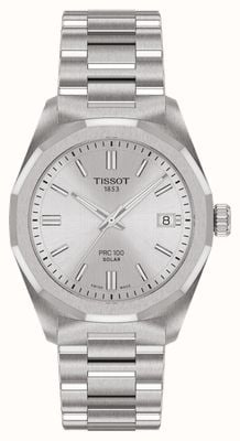 Tissot Prc 100 solar (34 mm) quadrante argento / bracciale in acciaio inossidabile T1518221103100