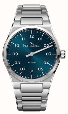 MeisterSinger Kaenos Automatic (40mm) Sunburst Petrol Blue Dial / Stainless Steel Bracelet KS939