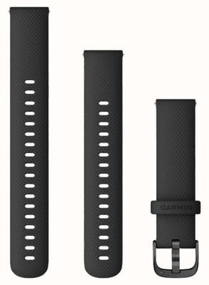 Garmin Schnellverschlussband (18 mm), schwarzes Silikon/Schiefer-Hardware – nur Band 010-12932-01