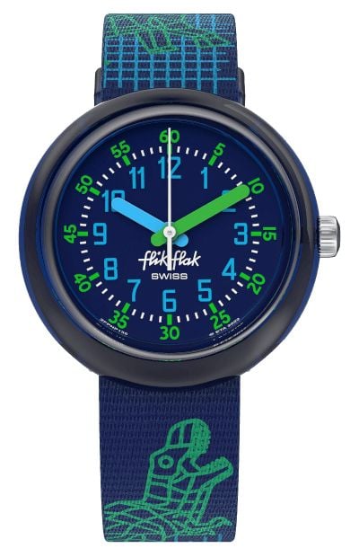Flik Flak Cyberozaurus (31.85mm) cadran bleu / bracelet montre