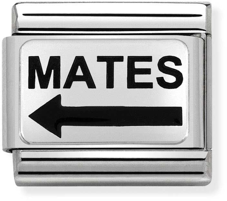 Nomination Classic OXIDIZED PLATES In Steel Enamel And 925 Silver MATES Arrow (Soul Mates) Charm 330208/23