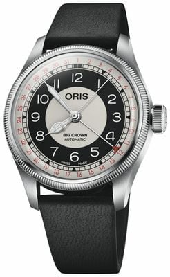ORIS Big Crown Pointer Date Bullseye (38mm) Grey & Black Dial / Black Cervo Volante Leather Strap 01 754 7779 4061-07 5 19 25