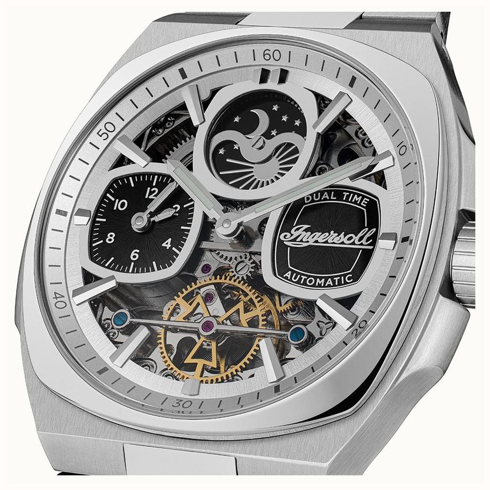 Orologio Automatico Uomo Ingersoll 1892 The Charles – 44 Mm, Quadrante Scheletrato, Acciaio Inox