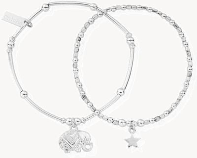ChloBo Lucky Set Of Two Silver Bracelets SBSET534806