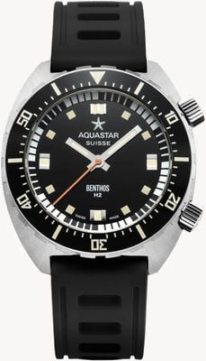 Aquastar ベントス ヘリテージ II リミテッドエディション (40mm) ブラック文字盤 / ブラックイソフランラバーストラップ BENTHOS-H2-BLACK