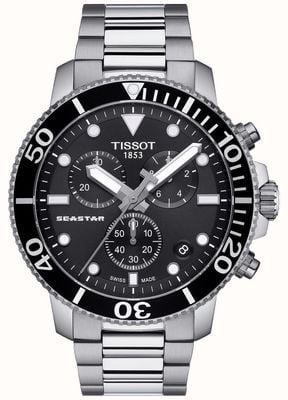 Tissot Men's Seastar 1000 Quartz Chronograph Black/Stainless Steel T1204171105100