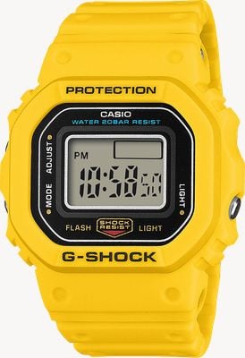 Casio Orologio da dito G-shock nano dw-5600 (20 mm) con quadrante digitale / cinturino in resina bio-based giallo DWN-5600-9ER