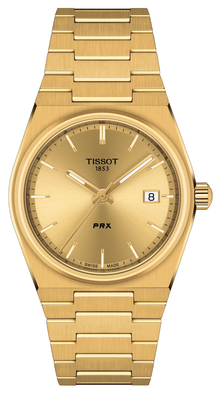 Tissot Prx quartz (35 mm), cadran or soleillÃ©, bracelet en montre