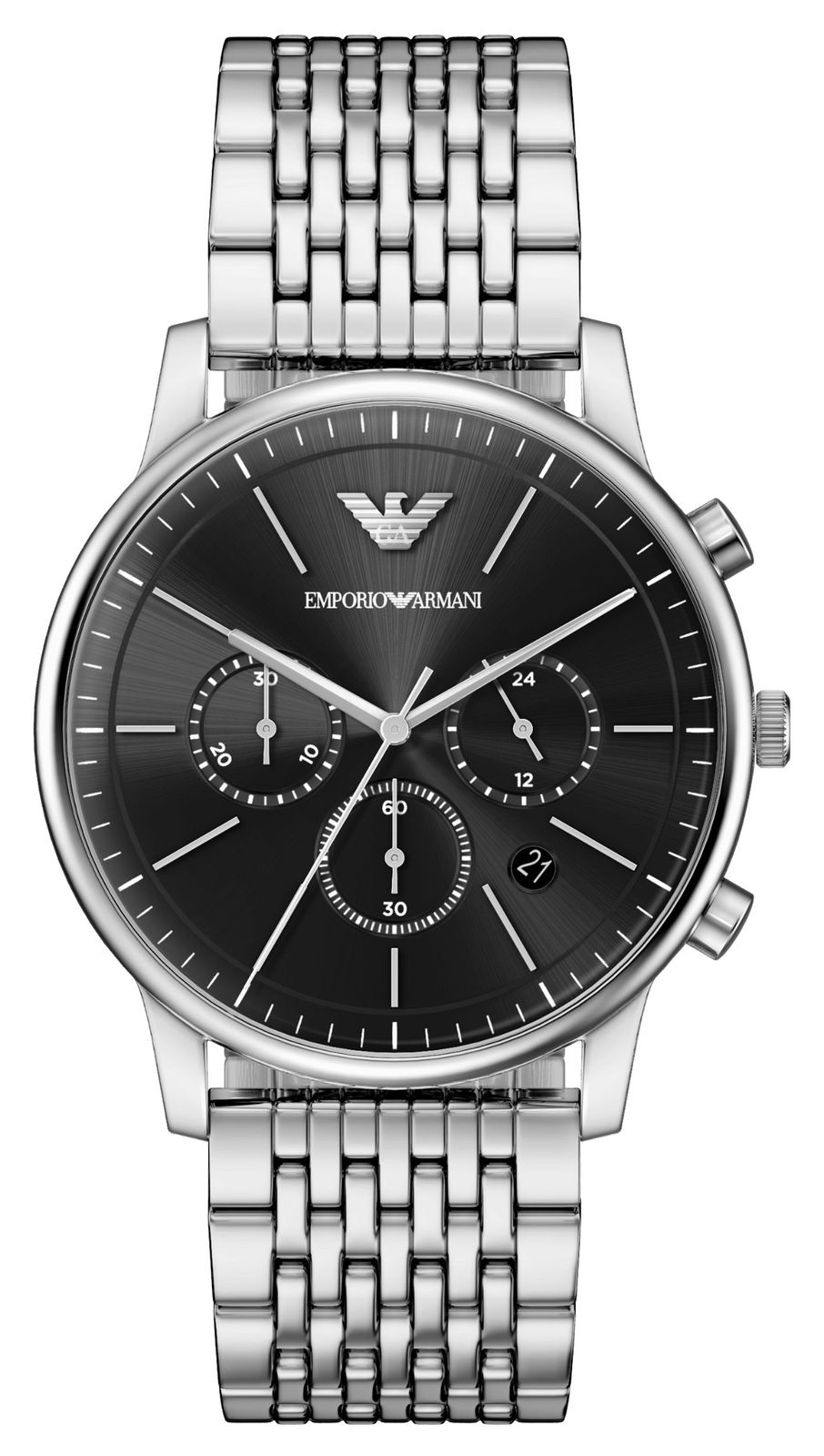 Emporio Armani Chronographe minimaliste (42 mm), cadran noir montre