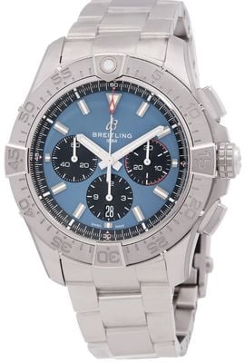 Pre-owned Breitling Super Avenger B01 46mm Chronograph Automatic Blue Dial Men's Watch J80384
