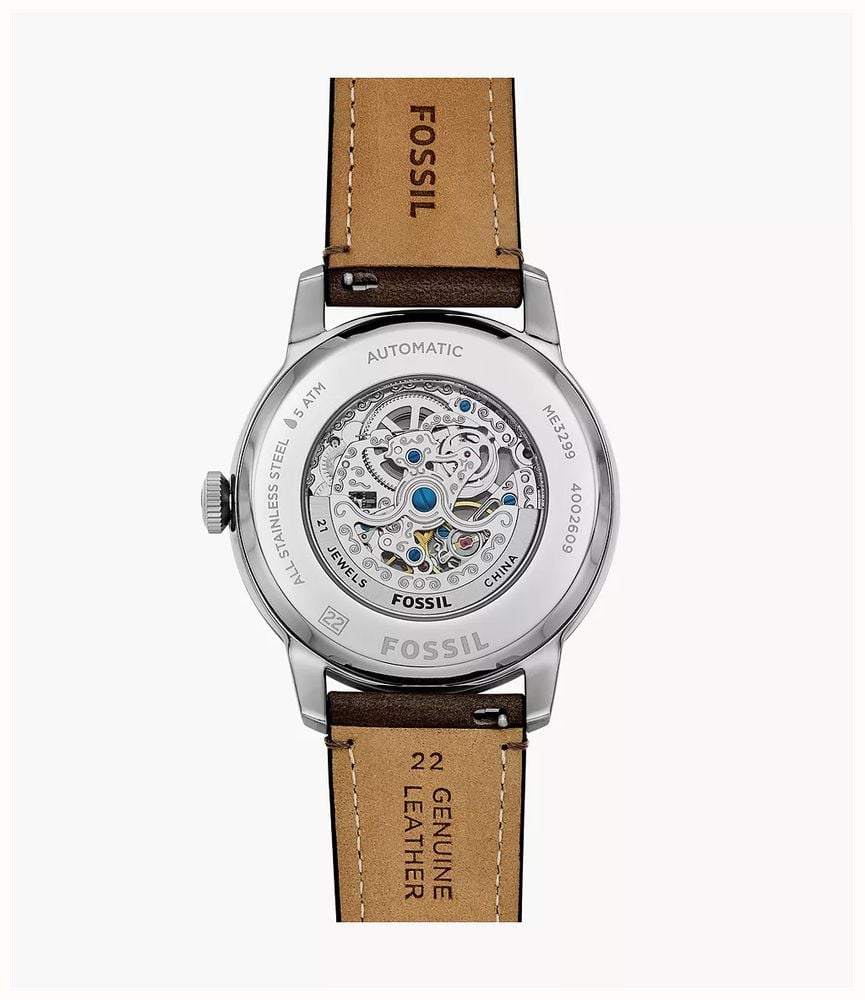 Fossil Townsman 44 mm Automatic Brown Leather ME3299 - widok alternatywny 3