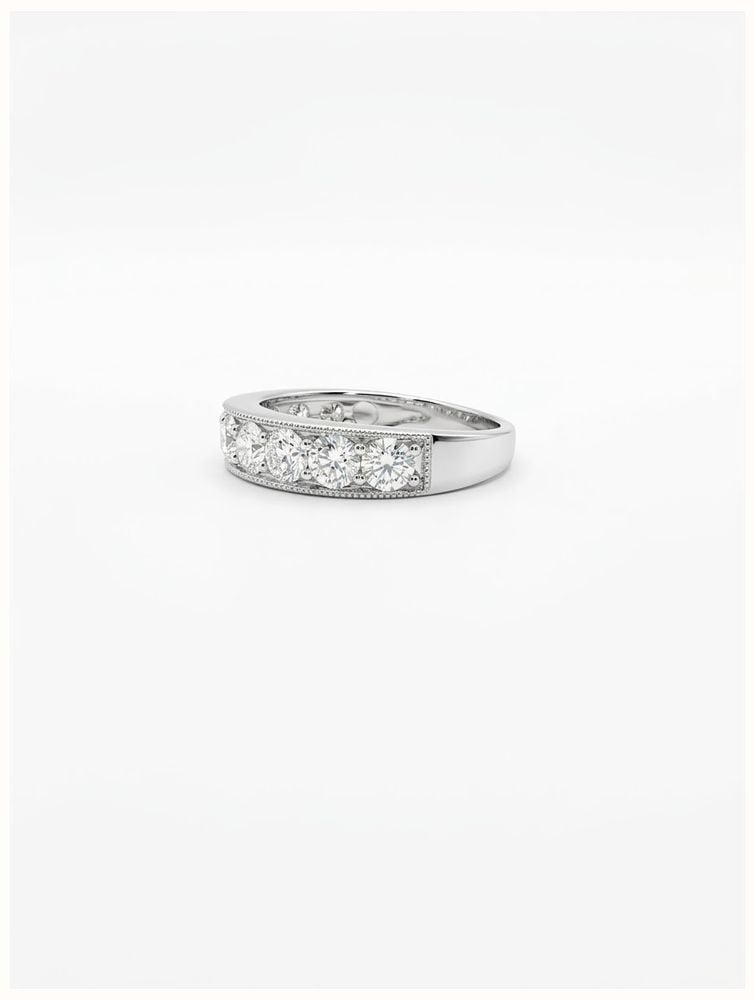 1.50ct Round Brilliant Natural Diamond 18ct White Gold Half Eternity Ring JM5450 - widok alternatywny 2