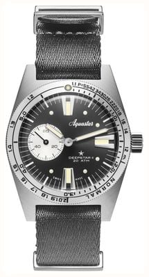 Aquastar Deepstar II Mono-Compax Automatic (37mm) Steel Grey Dial / Grey Seatbelt NATO Strap DS2-NATO SG