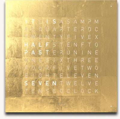 QLOCKTWO EARTH 45 CREATOR'S EDITION GOLD (English) - RAL 9005 Black QT4ENGD-UK BLACK