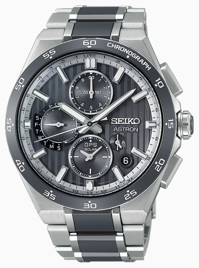 Seiko Astron GPS Solar Dual Time Chronograph (43.2mm) ‘Day Advanced Grey’ Dial / Titanium Bracelet HAB007J1