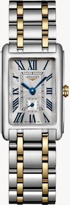 LONGINES Dolcevita quartz (20,8 mm) met zilverkleurige wijzerplaat / tweekleurige roestvrijstalen armband L52555707